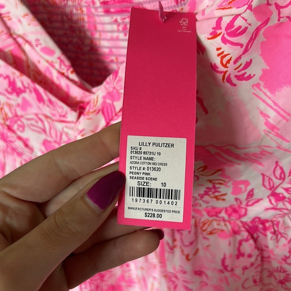 NWT Lilly Pulitzer Dresses Lilly Pulitzer Azora Cotton Midi Dress PINK Size 10 - Picture 7 of 8